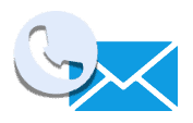 envelope and phone icon.